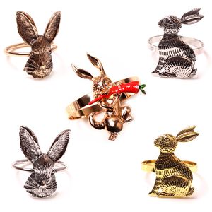Paskalya tavşanı özel peçete halkaları dekoratif peçete sahipleri