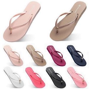 Moda kapcie Flip Flip Flops Beach Sandals Buty Typ 504 Lato Schuhe Sport Sneaker Kobiet Zielony Żółty Pomarańczowy Navy Bule Biały Różowy Brown 35-38