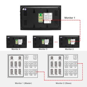 FreeShipping Vídeo Intercom Wired Vídeo porta telefone Built-In Power Supply 7 polegadas Monitor de 130 graus Wide Angle Doorbell Detecção de movimento