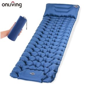 ONLIVING Camping Sleeping Mat Self Inflatable Mattress in Tent Bed Ultralight Air Pad Hiking 220216