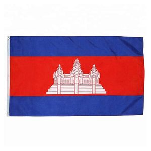Kamboçya Bayrağı Yüksek Kalite 3X5 FT Ulusal Banner 90x150 cm Festivali Parti Hediye 100D Polyester Kapalı Açık Baskılı Bayraklar ve Afiş