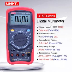 Enhet UT51 UT52 UT53 UT55 UT56 Digital Multimeter True RMS Professional Manual Range 20000 räknar AC DC Voltmeter