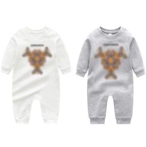 Cute Baby Boys Girls Brand Rompers Cotton Newborn Long Sleeve Jumpsuits Spring Autumn Kids Cartoon Bear Onesies Letters Printed Infant Plaid Romper Toddler Clothes