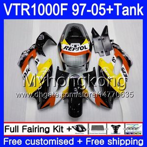 + Tank för Honda Superhawk VTR Repsol Gul 1000 F 1000F VTR1000 F Bodys 56HM.150 VTR1000F 97 02 03 04 05 1997 2002 2003 2004 2005 Fairings