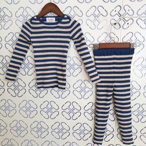 Bobozone Blu Bianco Stripe Stripe Maglione Leggings per bambini Ragazzi Ragazze Baby LJ200916