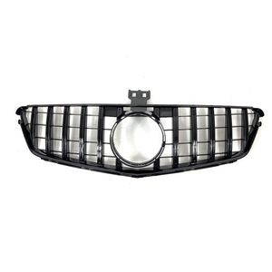 Acessórios de carro Abs Front Racing Grill Grilles para C Classe W204 GT Estilo Prata Renal Malha Grelha 2007-2014 1 Piece