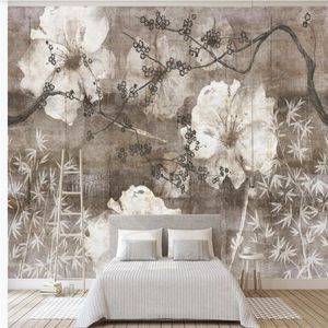 fiore vintage wallpapers prugna a muro per TV sfondo murale 3d murali carta da parati per il soggiorno