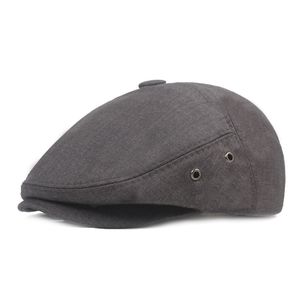 Cotton blends Men Hat Spring Thin Retro Peaked Cap Ivy Cabbie Caps Middle Aged Plaid Beret Casual Newsboy Hats Wholesale