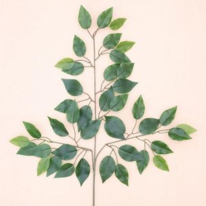 1pc Artificial Ficus Leaf Ginkgo Biloba Plast Tree Branches Outdoor Handgjorda löv för DIY Party Home Office Decoration