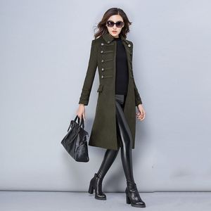 Winter Large size S- Wool Women Jacket Coat Autumn Fashion Mid long High quality Double-breasted Female Outerwear LJ201106