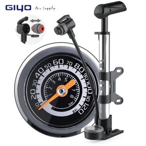 Giyo 120psi Bicycle Floor Bomba Standing Presta Schrader Dual Conversão MTB Bike Mini portátil inflador de pneus 220225