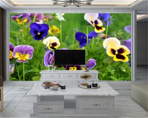 Papel de Parede Parede Modern Wallpaper Decoração Borboletas realistas e papel de parede Flores 3d para a vida personalizado Room Photo