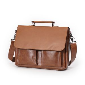 Luxur Men Shoulder Briefcase Black Leather Designer Handbag Business Women Laptop Bag Messenger Bag