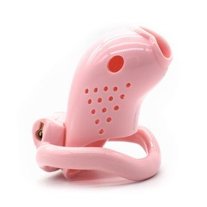 Gaiola de pênis de massagem 100% resina pequena design de peixinho dourado manga de pênis masculino dispositivo de castidade brinquedos sexuais para homens com 4 anéis de pênis bloqueio de castidade