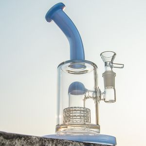 Heady Glass Bong Bent Type Water Pipe Recycler Splash Guard Bongs Triple Wheel Filter Perc Oil Rigs Dab Rig Dome Perc Oil Burner Birdcage