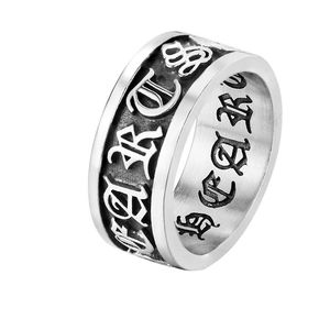 fashion trend brand retro cross band rings mens stainless steel hip hop rock male jewelry titanium rings accessories size 789101112