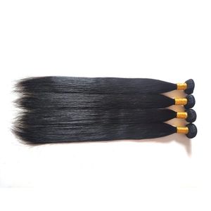 Brasilianska European Virgin Human Hair Weave Extensions Inch Silky Rak Bundar Indisk Mongolisk Remy Weft I lager