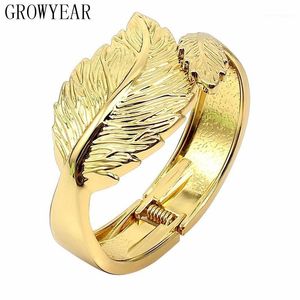 Bangle Trendy Jewelry Of Women For 2 Color Gold Leaves Bracelet Zinc Alloy Top Quality Hing Design Wedding Anniversary1