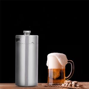 Bier-Minifass, optionales Ablassventil, Bar-Growler, unter Druck stehendes Werkzeug, 2 l/68 oz, 3,6 l/122 oz, Flaschenspender für Heimbrauen, 18/8-Edelstahl-Weinglas