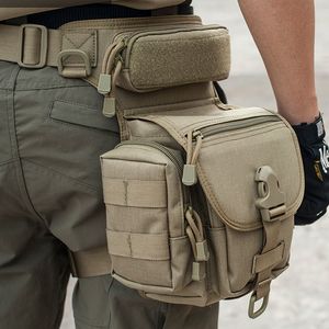 Taktische Molle Drop Bein Tasche Wasserdicht Männer Militär Taille Pack Outdoor Wargame Armee EDC Fanny Pack Jagd Radfahren Zubehör Q0114