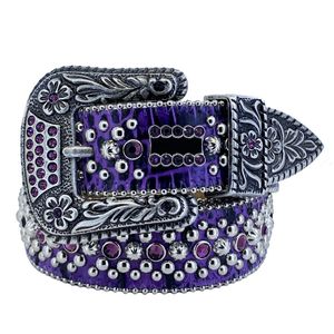 Cinto de strass Bb Simon para mulheres, cintos masculinos de designer com strass completos como presente de casal amoroso