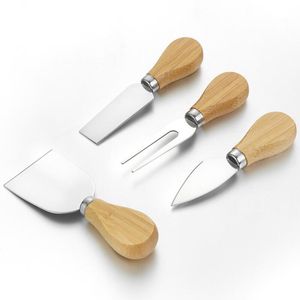 Wholesale 4 knife resale online - 4 Set Cheese Knives with Wood Handle Steel Stainless Cheese Slicer Cheese Cutter Kitchen Knives LX3859