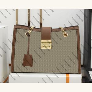 Bolsa de compras com padrão de lona de 35CM Bolsas de cadeado femininas bolsas de grande capacidade Paris Bolsa de moda de alta qualidade estilo étnico retrô Tamanho grande