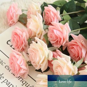 1 SZTUK Rose Sztuczne Kwiaty Tkaniny Fake Flower Real Touch Home Ślubna Ślubna Symulacja