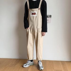 Fashion-Men's Japanese Casual Pants Men's Overalls Jumpsuit Black/Khaki Fashion Loose Pants Plus Size M-XL