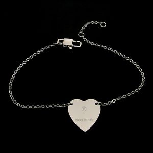 Top Quality 3 Colors Women Designer Bangles Love Heart Pendant Stainless Steel Bracelets