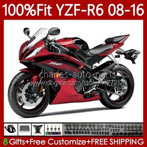 Einspritzverkleidungen für Yamaha YZF-R6 YZF R 6 YZF R6 600 YZF-600 YZFR6 08 09 10 11 12 13 15 16 99Nr.172 YZF600 2008 2009 2010 2011 2012 2013 2014 2015 2016 OEM-Karosserie glänzend rot schwarz