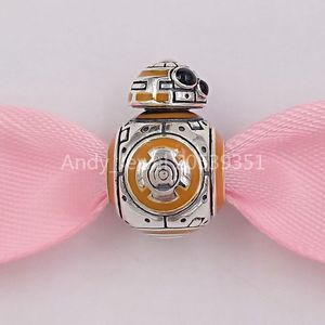 Andy Jewel Authentic 925 Sterling Silver Pärlor BB-8 Charms Passar European Pandora Style Jewelry Armband Necklace 799243C01
