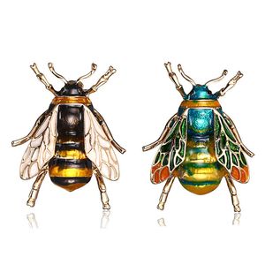 Mode Färgglada målning Broscher Alloy Lively Bee Animal Brooch Kvinnor Design Smycken Utsökt Pins