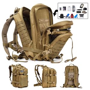 Taktischer großer Rucksack Camouglage 50L Kapazität Männer Armee wasserdichter Outdoor-Sport Wandern Camping Jagd 3D Rucksack Taschen für Männer