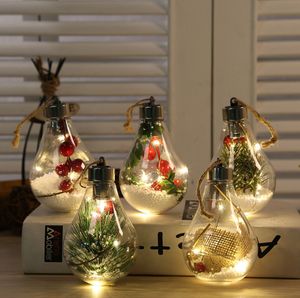 آخر كرات عيد الميلاد الشفافة عيد الميلاد الحلي عيد الميلاد الزخارف الشجرة الديكور الأضواء البلاستيكية الشحن الحرة