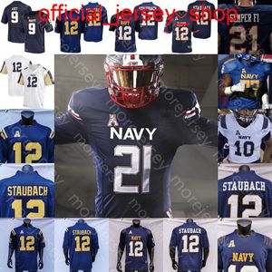 カスタム2021 Fly Navy MidshipmenフットボールジャージーNCAAカレッジJacob Springer Roger Staubach Keenan Reynolds Perry Nelson Smith CJ Williams