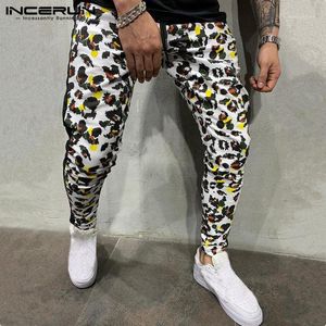 Men's Pants INCERUN Autumn Casual Men Leopard Printed Pencil Fashion Joker Trend Hip-hop Mens Stretch Elastic Trousers Joggers 20211