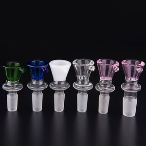 Glass Bowl Comb Screen Dry Herb Holder Colorful Bong Bowl 10mm14mm18mm Joint Water Pipe Oil Rig Bubbler 413
