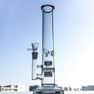 Tubo dritto all'ingrosso Bong in vetro Narghilè Matrice stereo Perc Dab Rigs Tubi per acqua trasparente Giunto femmina 18mm Con ciotola WP296 DHL Free