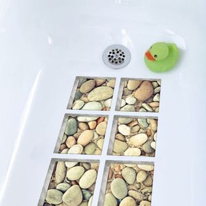 Funlife 3D anti slip vattentät badkar klistermärke, självhäftande badkar dekal, kullersten för barn dusch badmattor badrum inredning 201116