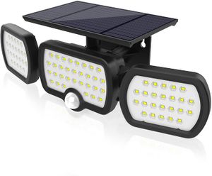 Außenwandleuchte Solar-LED-Licht Bewegungsmelder Wandleuchten 80 LED IP65 Wasserdicht Doppelkopf verstellbar Terrasse Garage Garten