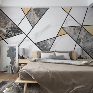 Custom 3D Photo Wallpaper Modern Minimalist Abstract Geometric Marble Pattern Bedroom Living Room TV Background Wall Paper Mural