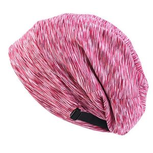 2020 Kvinnor Muslim Satin Lined Bonnet Sova Cap Justerbar Slouchy Beanies Chemo Hat Solid Stripes Håravfall Turban Huvudskydd