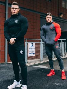 Herbst Trainingsanzug Fitnessstudio Running Männer Set Sport Tragen Herren Top Fitness Bodybuilding Männliche Sportanzug Hoodied + Hosen Jogger Tracksuit1