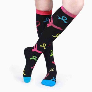 Brothock Medical Compression Strumps Women Pressure Socks Outdoor Sports Socks High Long Tube Tide Running Socks Wholesale Y1222