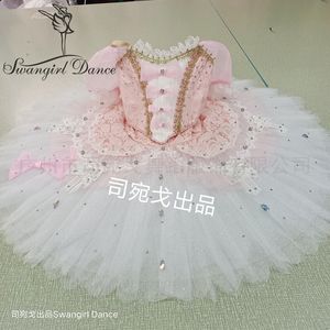 Pink Fairy Doll Variation Professional Tutu Child Girls YAGP Competition Performance Ballet Tutu för vuxen BT4047