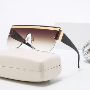 2022 Nya Mens Rektangel Solglasögon för Män Kvinnor Sommarstil Pilot Metal Square Plate Full Frame Fashion Polarised Eyeglasses Random Box