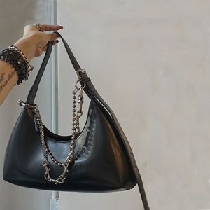 HBPアンダーアームバッグハンドバッグ財布レトロパンククールガールデザイナーファッションチャンネル女性バッグレザー高品質ハンドバッグ