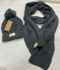 Cappello invernale spesso e caldo per adulti per donna Cappelli berretti lavorati a maglia con cavo elasticizzato morbido Un set di due pezzi con berretto e sciarpa