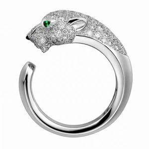 Panthere Series Ring Diamonds Luksusowa marka Oficjalne reprodukcje Najwyższa jakość 18 K Pierścienie pozłacane Projekt marki Nowa sprzedaż Diamond A2753